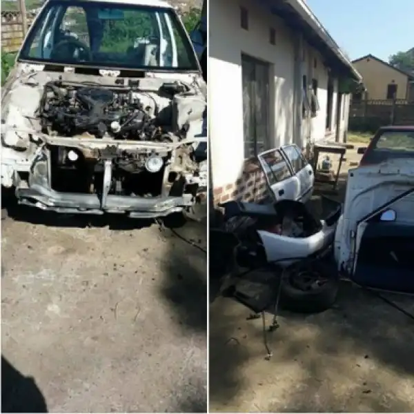   Robbers Strip Vehicle Totally After Snatching It From The Owner {Photos}